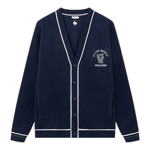 【网球】乐卡克法国公鸡春秋季中性V领针织开衫舒适百搭薄外套