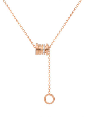 镶钻流苏小蛮腰不掉色钛钢项链女