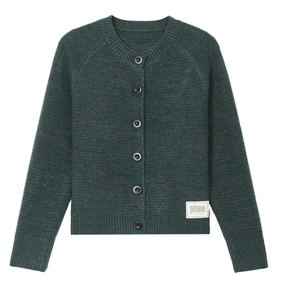 恒源祥羊毛短款开衫女极简百搭