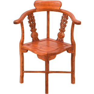 花梨木圈椅红木三角椅中式实木茶椅仿古围椅牛角椅茶桌椅子客人椅