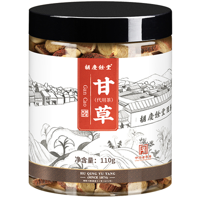 胡庆余堂甘草甘草片切非炙甘草茶泡水可配甘草干姜汤110g