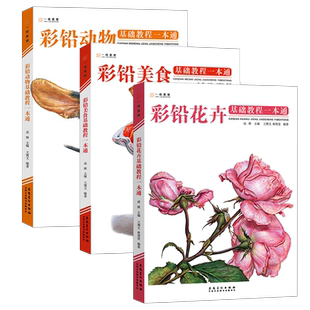 彩铅基础教程一本通花卉美食动物花鸟鱼虫彩色铅铅笔画教程书步骤对应完整入门彩铅临摹画册儿童美术绘画书兴趣学彩铅画教程书籍