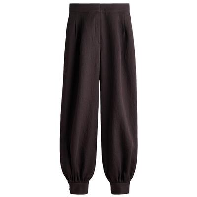 HM2026夏季新款女装灯笼裤脚斜纹布长裤1317475