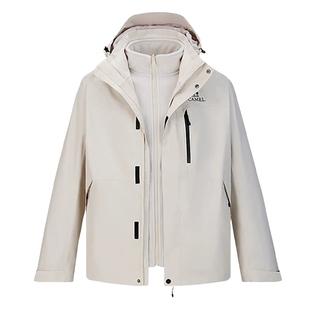 骆驼火麒麟冲锋衣男秋冬三合一防风防水保暖户外登山服休闲外套男