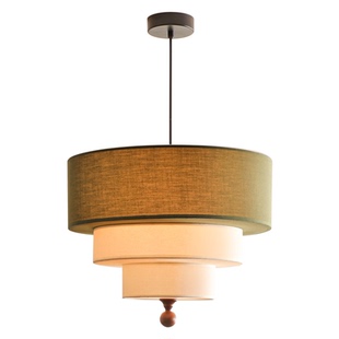 圆形法式中古卧室布艺吊灯高级感宋式美学复古民宿客厅书房餐厅灯