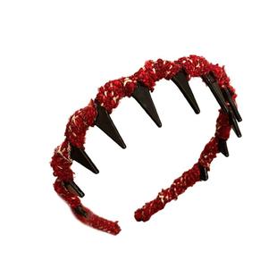 新年红色小香风毛绒波浪发箍女款秋冬高颅顶头箍发捆过年洗脸发卡