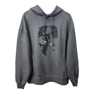 WithoutMe/FLEE BASEMENT美式复古外套重磅水洗做旧印花连帽卫衣