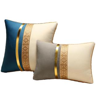 抱枕沙发客厅长方形靠垫高档床头靠背垫腰靠枕红色新中式可拆洗