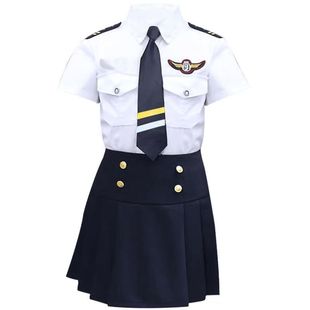 儿童空军制服小演出服男女童空姐海军衣服服装飞行员套装男童军装
