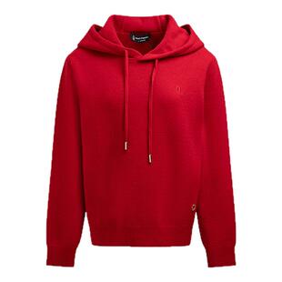 【新年马上旺】暇步士女装秋冬红色连帽毛衫休闲绵羊毛套头毛衣女