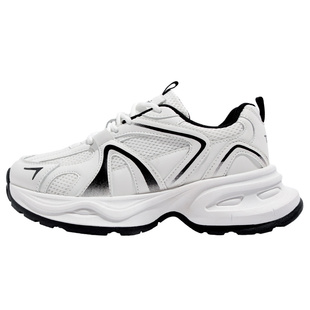 鮀品百搭老爹鞋女2026春季新款厚底增高小白鞋显脚小休闲运动鞋子