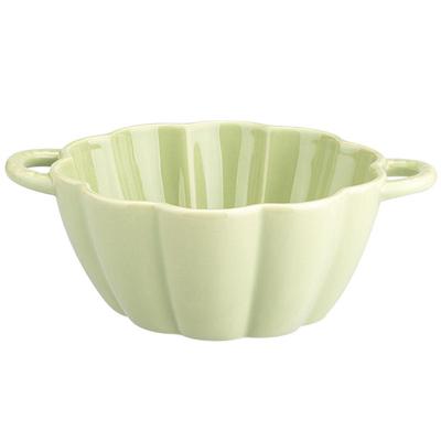 摩登主妇奶油风陶瓷双耳汤碗