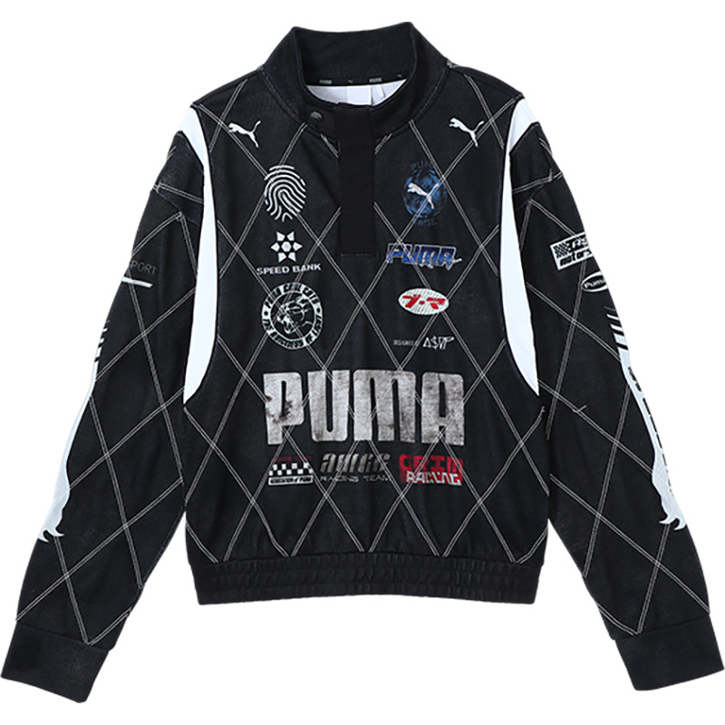 Puma/彪马正品春秋款男女立领宽松条纹运动时尚卫衣631126-01