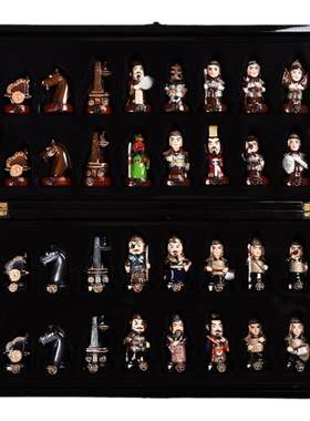 三国立体人物中国象棋礼物工艺品