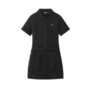 FILA FUSION斐乐潮牌女子梭织裙子连衣裙夏季款女装工装衬衫裙