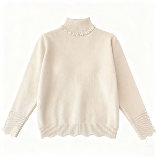 法式加厚水貂绒毛衣女秋冬新款软糯半高领针织衫内搭气质百搭上衣