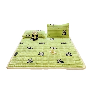 加厚兔兔绒牛奶绒床盖秋冬季加绒夹棉榻榻米床单人宝宝绒床毯床垫