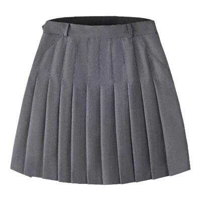 女士高腰灰色伞裙TB短裙百褶裙