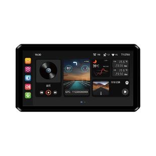 突破者M12Promax摩托车行车记录仪双摄智能车机carplay导航雷达M2