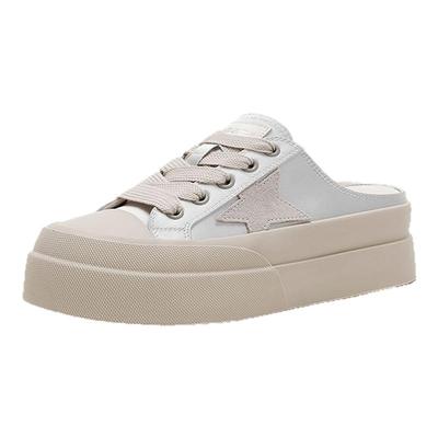 星期六学院风后空包头拖鞋女