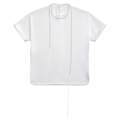 电镀幻彩水晶玻璃珠装饰短袖T恤