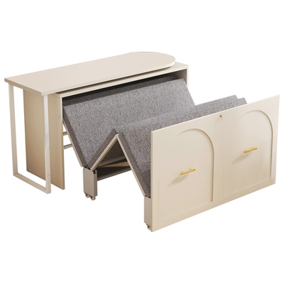 奶油风收纳柜午休折叠床书桌一体
