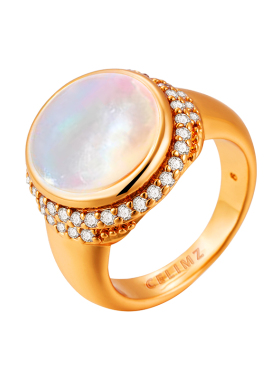 中古白贝母黑色玛瑙戒指女