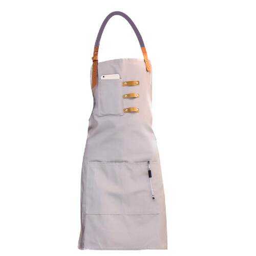 韩版帆布围裙定制印logo餐饮厨房烘焙奶茶咖啡蛋糕店时尚工作服女