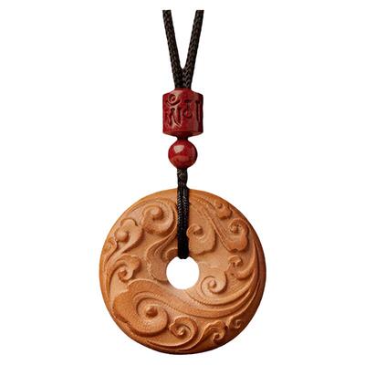 【100%官方正品】桃木平安扣吊坠