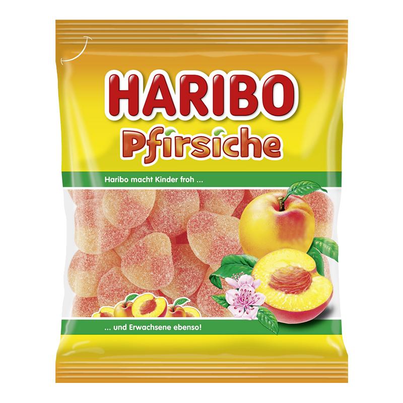 德国进口Haribo哈瑞宝桃子味软糖175g儿童果汁qq水果味橡皮糖喜糖