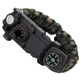 户外应急求生手环生存自救生装备多功能伞绳编织野外指南针打火石