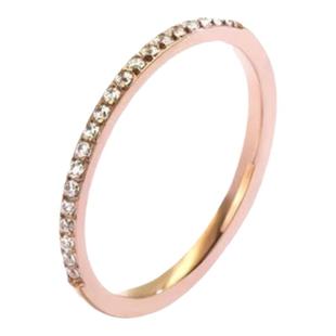 高保色时尚个性小钻戒极细半排钻锆石戒指女叠戴ins潮小众可洗手