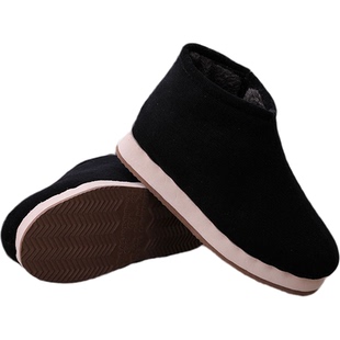 传统纯手工棉鞋男士冬季加绒加厚底防滑中老年布棉鞋老人保暖棉鞋