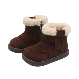 儿童加绒保暖大棉棉靴2025秋冬季新款韩版洋气百搭时尚靴子亲子鞋