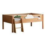 源氏木实木儿童床原木风卧室男孩女孩单人床小户型上床下柜半高床