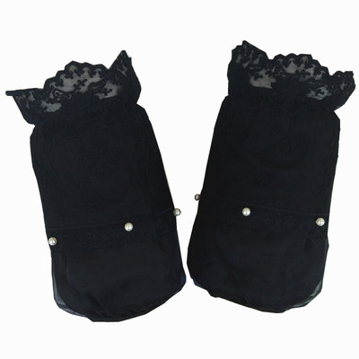 秋冬时尚白色蕾丝袖套女短款防污