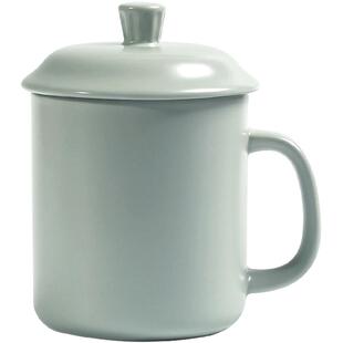 汝窑个人杯汝瓷办公杯子陶瓷茶杯带盖老板杯开片可养简约汝道礼品