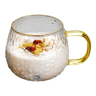 带把手牛奶杯带盖早餐喝奶杯微波炉可加热玻璃耐热大人冲泡奶粉杯