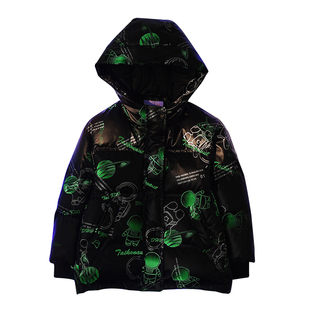 雅鹿新款夜光90白鸭绒儿童羽绒服中长款免洗男女童加厚洋气冬外套