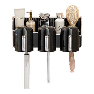 一体款卫生间牙刷置物架漱口杯刷牙杯壁挂式牙膏牙刷架挤牙膏神器