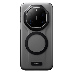 Sanlinba雾影磁吸手机壳适用华为Mate80RS/Mate80ProMax磨砂透明黑色不变黄防摔保护壳新款原创高级感简约套