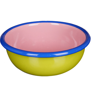 土耳其Bornn撞色搪瓷餐具盘子碗早餐盘手工珐琅长方形托盘 燕麦碗