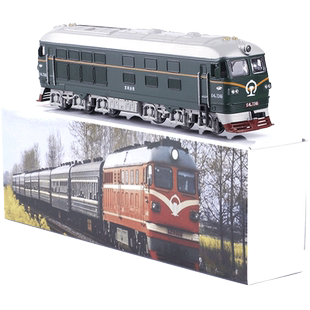 1:87东风火车头车厢合金模型声光古典绿皮火车模型古典儿童玩具车