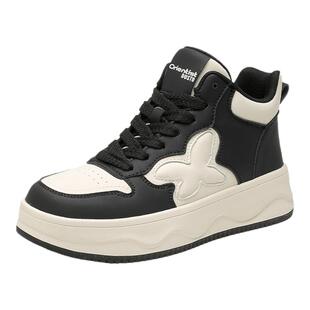 大东高帮休闲板鞋女款2026新款aj鞋子女秋冬百搭熊猫鞋厚底运动鞋