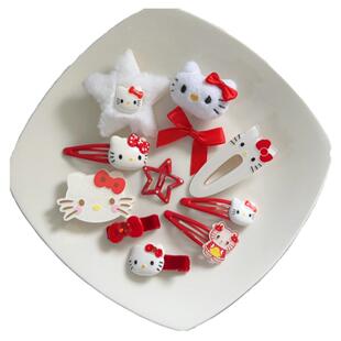 11件套装 红色hellokitty发夹一套 公主可爱凯迪猫发卡子女生礼物