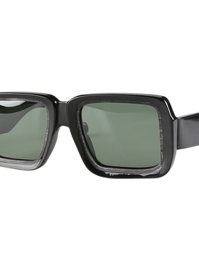 大方形墨镜牛角斜坡面高低台阶内外分双层框架立体设计感太阳眼镜