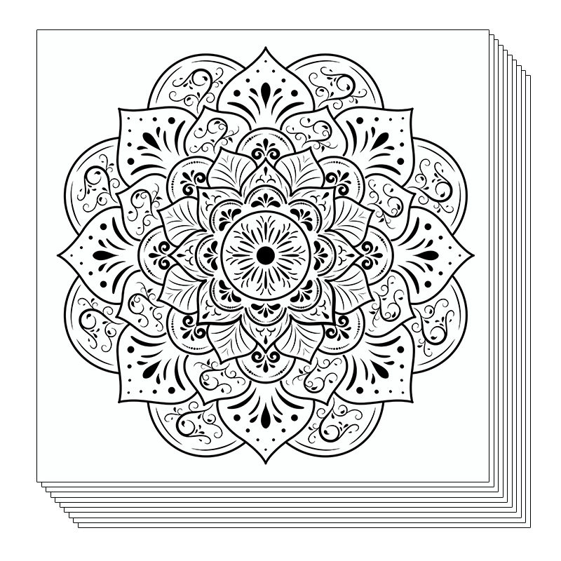 曼陀罗涂色画填色本大人成人减压解压曼陀罗绘画情绪心理疗法画册