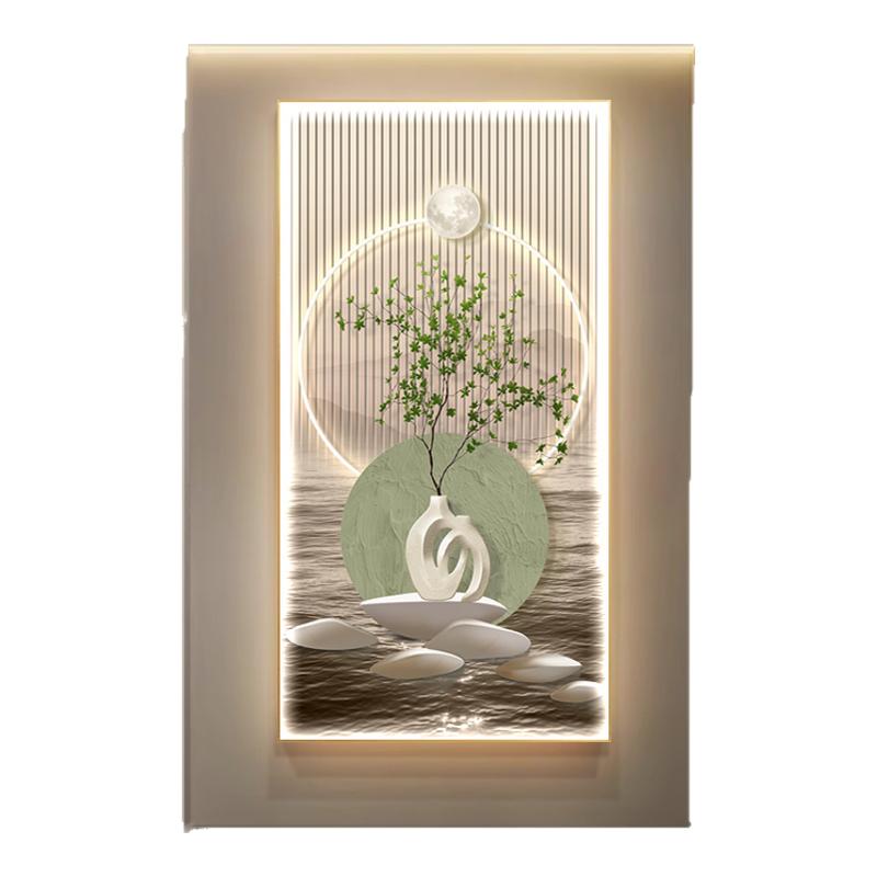 入户玄关装饰画新中式绿植花卉走