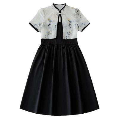 2024连衣裙复古风女夏季中大童