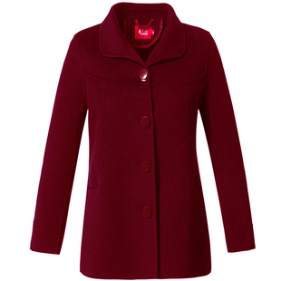 双面羊绒大衣女短款羊毛呢外套老人奶奶秋冬宽松开衫中老年妈妈装